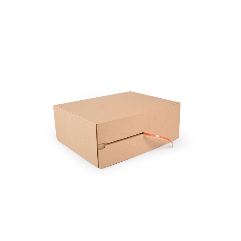Karton z paskiem klejowym i taśmą 370x290x140 mm