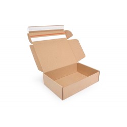 Karton z paskiem klejowym i taśmą  300x200x80 mm