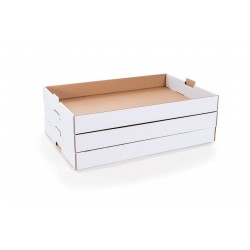 Tacka z tektury falistej 600x400x70mm biała
